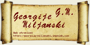 Georgije Miljanski vizit kartica